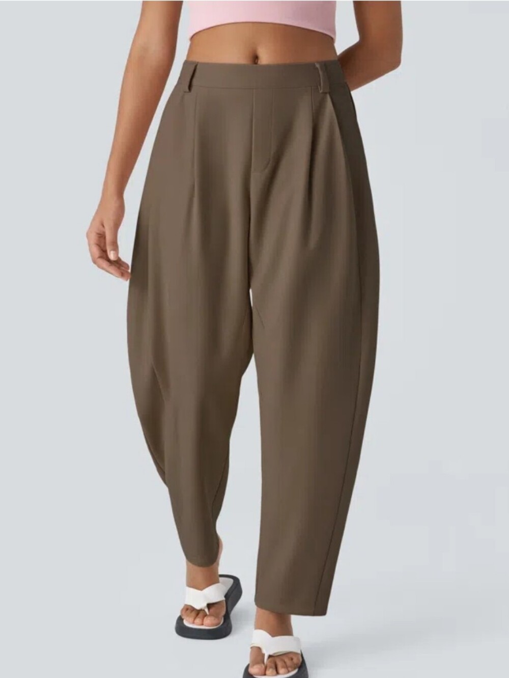 Halara Mid Rise Pocket Barrel Leg Baggy Work Pants